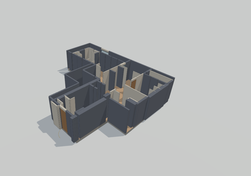 A traced CanningHill Piers 2-bedroom unit rendered in 3D